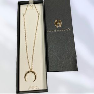 NWT House of Harlow 1960 Gold Moon Necklace